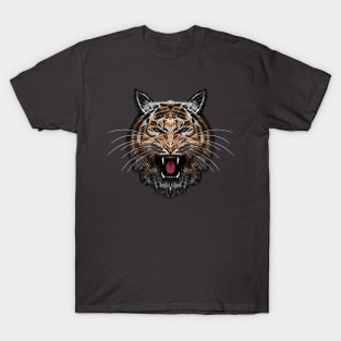 Tiger head scratch art line T-Shirt